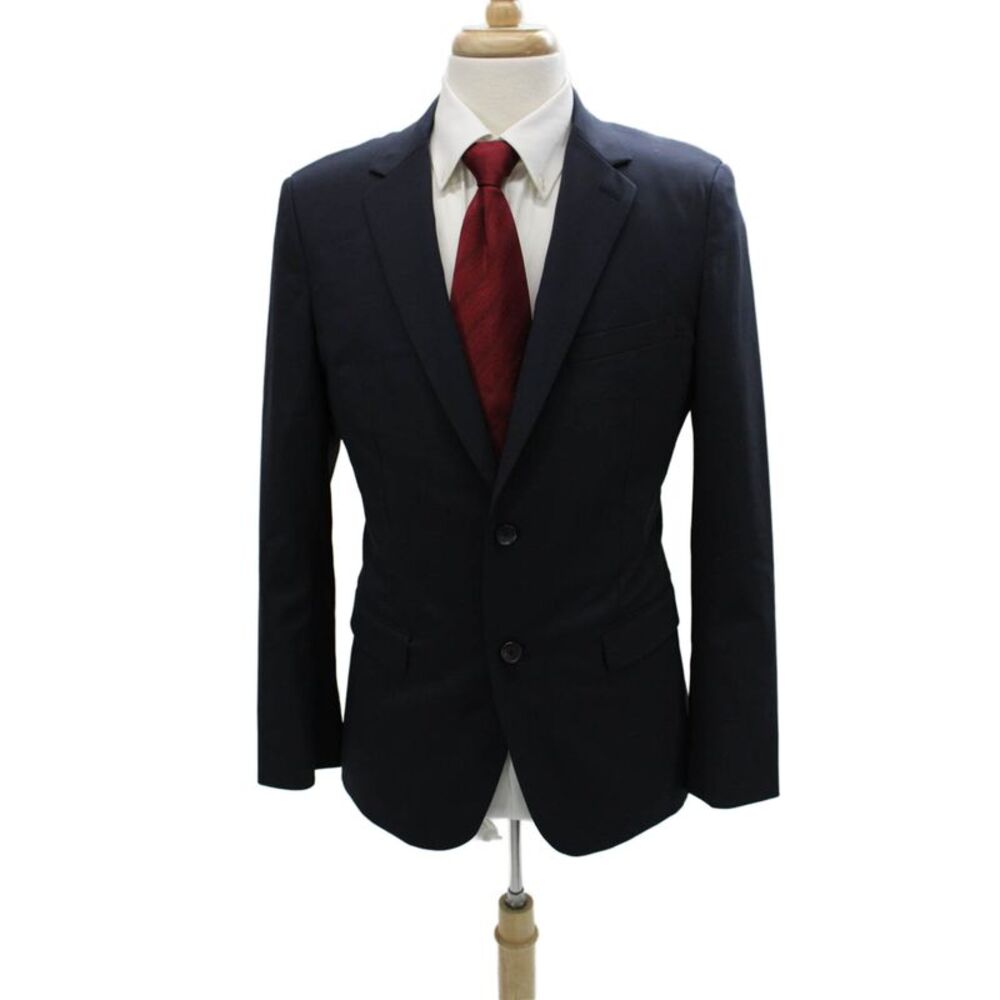 Theory Mens Blazer Virgin Wool Blue Solid Size 40